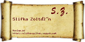 Slifka Zoltán névjegykártya